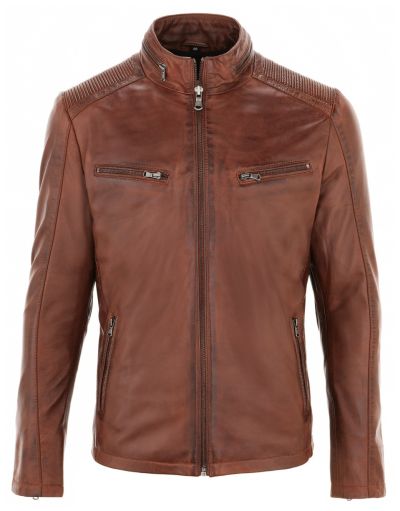 Cognac leren jas