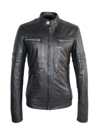 Zwart leren jas 4042