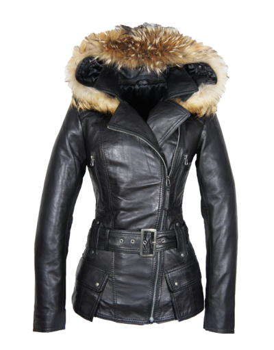 Leren winterjas met bont 2010