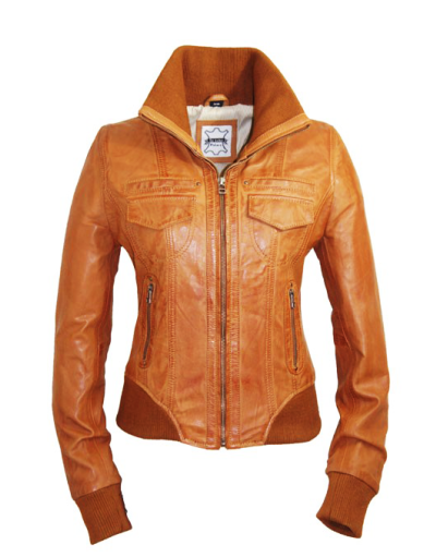 Basic leren jas 1014