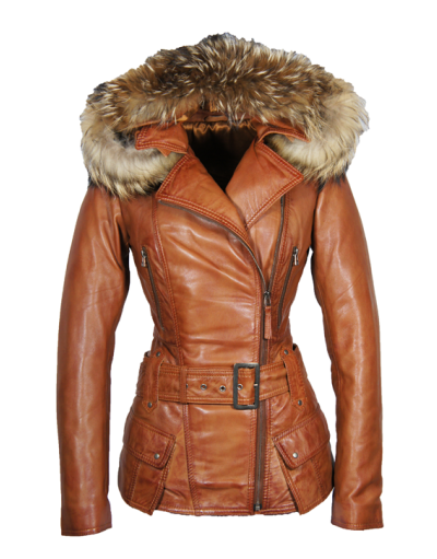 Leren winterjas met bont 2010