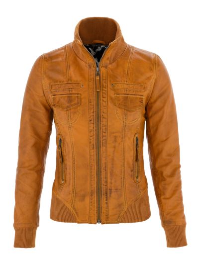 Basic leren jas 1014