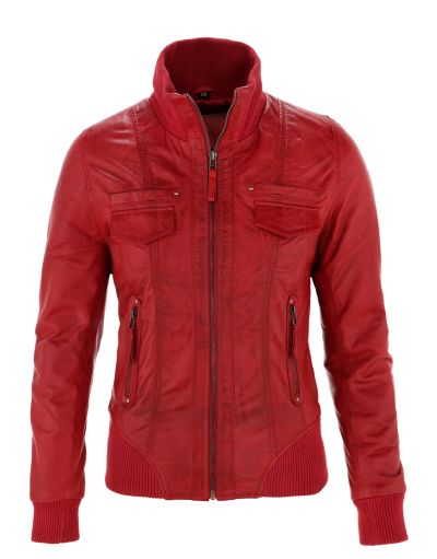 Basic leren jas 1014