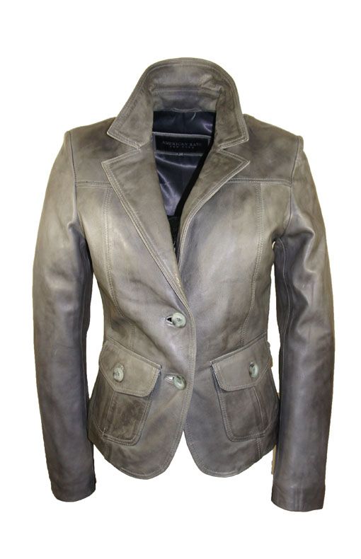 Leather Palace Grijze leren colbert dames